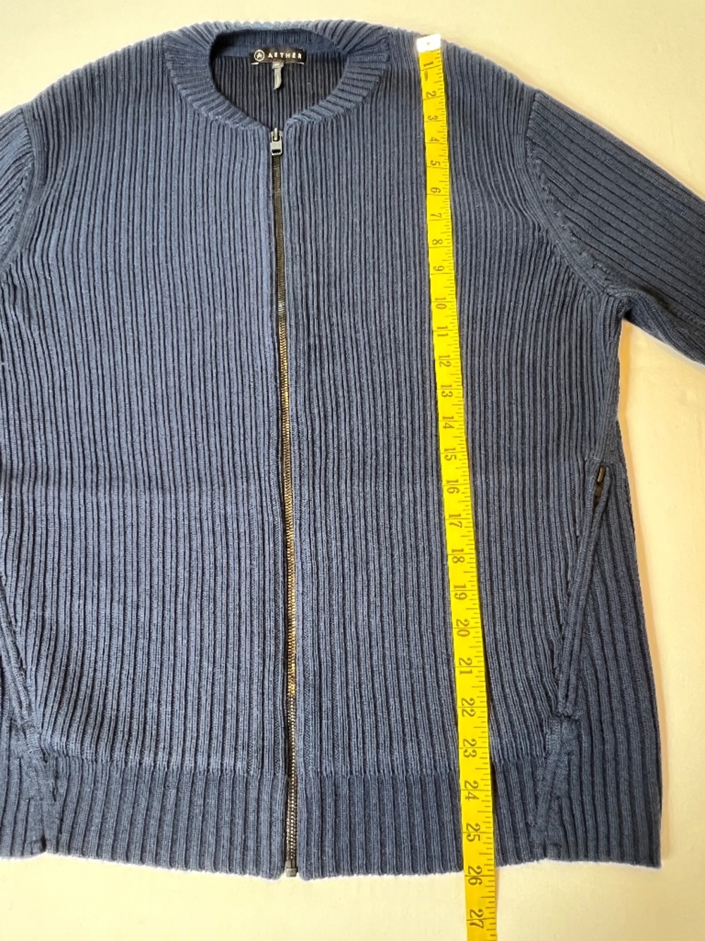 Aether Wool Full Zip Ribber Sweater Jacket - Picture 6 of 9